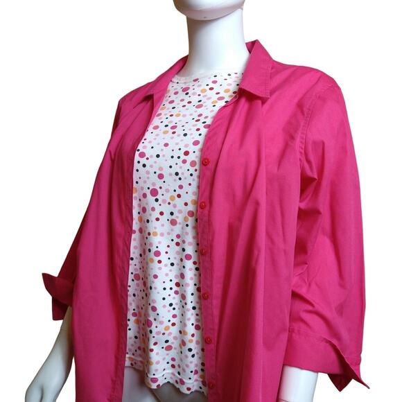 LasOlas Pink Jacket XL + FREE Kim Rogers Polka Dot Blouse - Picture 1 of 14